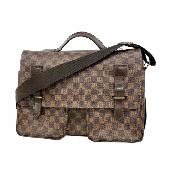 Louis Vuitton Damier Broadway Handbag N42270 Ebene 2-Way Bag for Men - Picture 1 of 16